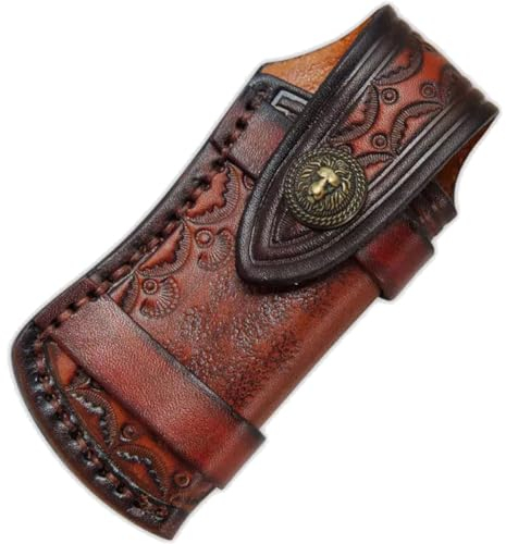 Bemvp Leder Messerscheide Klappmesser Taschenmesserscheide Outdoor-Ausrüstung Messerscheide Holster Falten Messerhalter