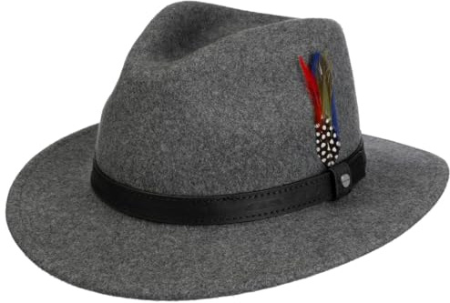 Stetson Rincova Traveller Wollhut Unifarbener Outdoor-Filzhut mit Ledergarniturband Made in USA Herren Herbst Winter