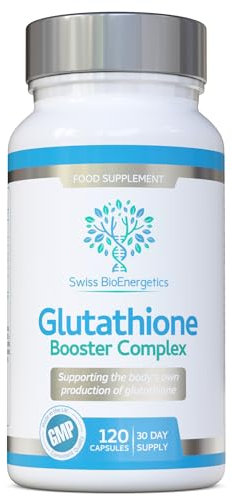 Glutathione Booster Complex – 120 Capsules of Advanced Nutrition to Support The Body’s own glutathione Production – NAC, Quercetin, L-glycine, Alpha Lipoic Acid, L-glutamine & Vitamin C – UK Made