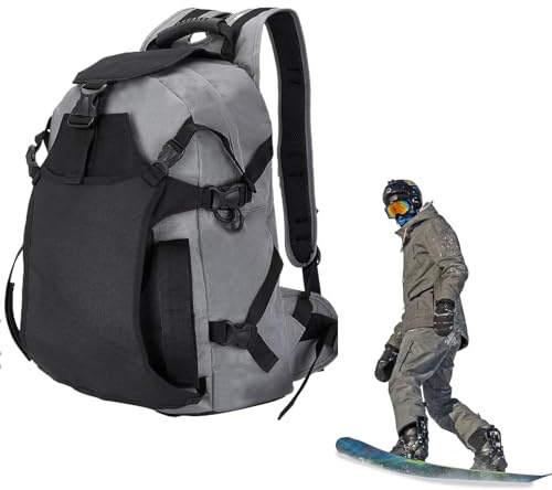 Iouyjiu Elegante borsa per scarponi da neve, zaino da snowboard, borsa multiuso per escursioni sulla neve, grande capacità, 25,4 x 32 x 53,3 cm, per neve, donne, uomini, attività all'aperto, viaggi