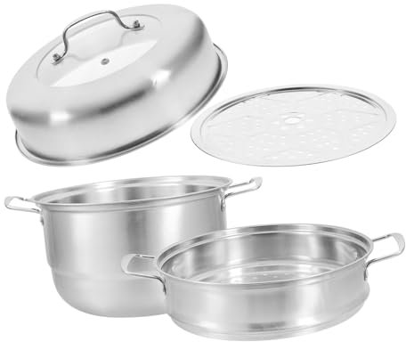 PAMINGONO Dampfgarer Mit Dampfgarerkorb Dampfgarerkorb Für Knödel Gemüse Fisch Oder Geflügel Herd Topf Aus Hochwertigen Materialien Praktisch Und Robust Mit Ergonomischem Griff Für Einfaches