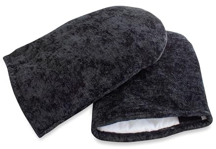 Therabath Insulated Mitts for Paraffin Wax Bath, for Skin Therapy, for Home and Spa, Made in The USA, 1 Pair (Black)
