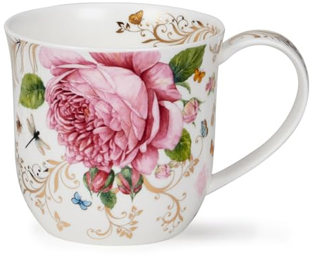 Dunoon Cumbrae Vintage Rose 0,45 Liter Fine Bone China Becher mit 22 Karat Gold Detaillierung
