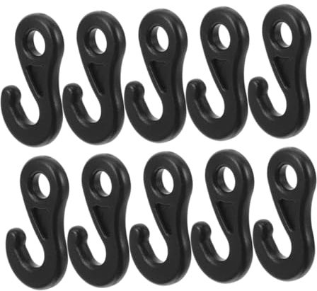 Alipis 100 Ganci Elastici in Plastica Pom a Forma di Punto Interrogativo per Tende e Baldacchini, Ganci Antivento per Corda Elastica, Set da 100 Pezzi, Accessori Portatili Stile Casuale