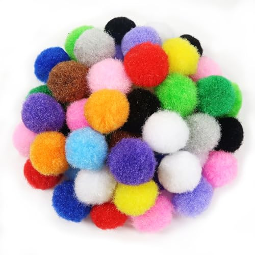 TOAOB 50pcs Craft Pompoms Loisirs Creatifs Multicolore 2 cm Gros Pompons Artisanale Moelleux pour Bricolage Fournitures Décorations Couture Guirlandes Franges Projets et Artisanat