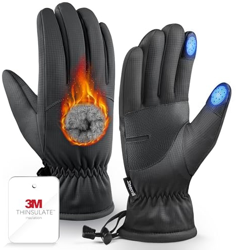 Deemii Winter Gloves Men Women Made with 3M Insulation Plush Lining -10℉ Windproof Water-Resisitant with Touchscreen Fingers