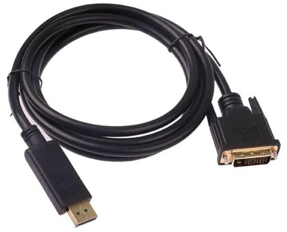 WIKRQIHL Hannord DisplayPort DP a DVI Adattatore Cavo di Collegamento Linea di conversione 1,8 M FHD for Desktop Laptop PC TV Monitor proiettore