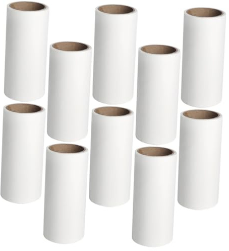Parliky 10pcs Portable Lint Roller Refills for Pet Hair Removal Sticky Gummed Paper Lightweight Handheld Hair Remover for Clothes Upholstery Carpet and Sofa Cleaning