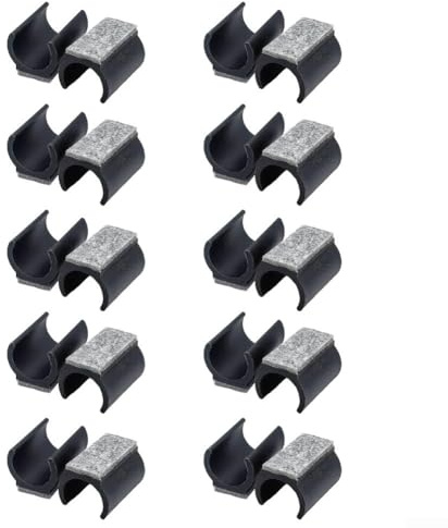 20 Pcs Felt U-Shaped Chair Leg Gliders 25mm for Cantilever Dining Chairs and Bar Stools, Protect Floors and Reduce Noise, Black and White(Black)