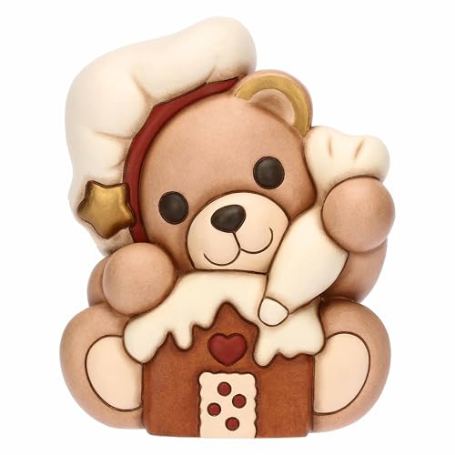 THUN - Teddy chef in ceramica, grande - Thunland - 13,3x11,6x15,9 cm