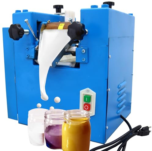 HayWHNKN Three Roll Grinder 110V Triple Roller Pigment Milling Machine, 4.92x2.56’’ Alloy Steel Roller, Fineness 3-18μm, 750W Paint Miller for Grinding Ink, Cosmetic, Soap Paste in Lab and Industrial