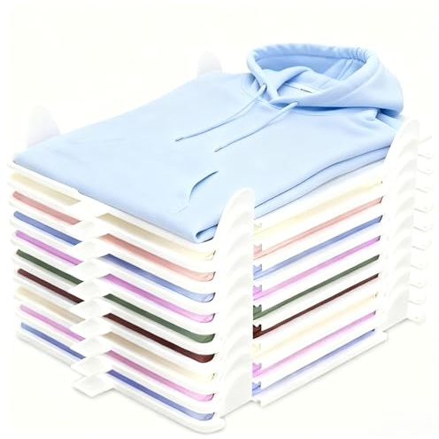 GAJIASO Organizer Armadio, 10PCS Contenitori per Armadio Salvaspazio, Organizzatore Armadio Con Angolo Fisso, Impilabile E Salvaspazio per Armadio, Cassetti, T-Shirt, Camicie