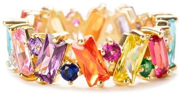 MIYUEFAN Anello da Donna Placcato Oro 18K con Zirconi Anniversario Matrimonio Promessa Anello Elegante Gioielli Regalo per Lei (Oro, 8)