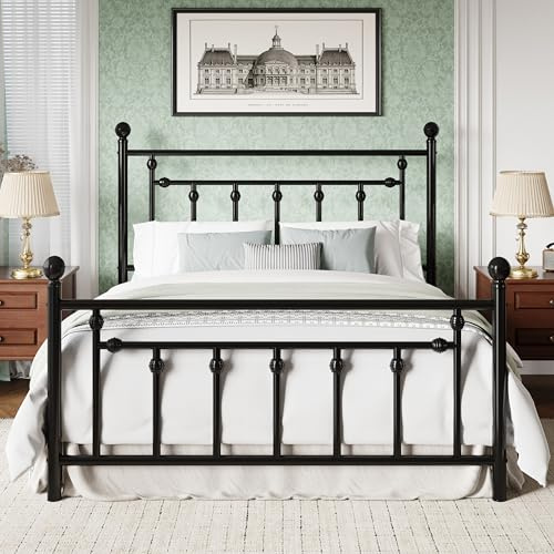 MUTICOR Struttura Letto in Metallo 160x200 cm dal Design Senza Tempo, Telaio Stabile con Doghe Incluse, Spazio Contenitore Sotto il Letto, Silenzioso, Nero