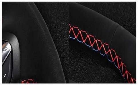 Auto Lenkradbezug Für BMW E60 E63 E64 Für Cabrio M6 2005 2006 2007 2008 2009 2010 Lenkradbezug Aus Schwarzem Wildleder(Black Thread)