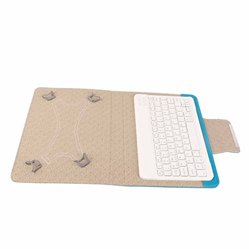 ZAICOLER Universal Protective Tablet Cover Set with Bluetooth Keyboard for 9.7-10.1in Tablets, PU Leather Holder Case for Easy Operation, Suitable for Various Models (10-inch blue leather case +
