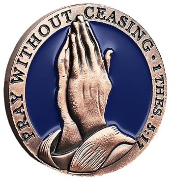 QUANXIN Betende Hände Glaube Gedenkmünze, Vintage Bronze Gedenkabzeichen, Crafts Collection
