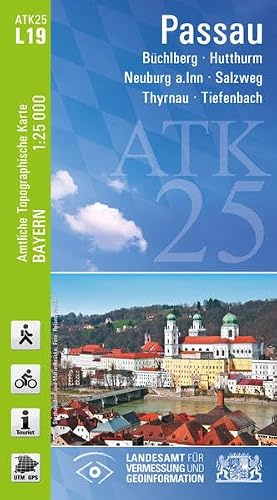 ATK25-L19 Passau (Amtliche Topographische Karte 1:25000): Büchlberg, Hutthurm, Neuburg a.Inn, Salzweg, Thyrnau, Tiefenbach (ATK25 Amtliche Topographische Karte 1:25000 Bayern)