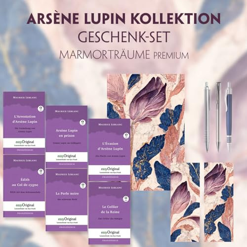 Arsène Lupin Geschenkset - 6 Bücher (mit Audio-Online) + Marmorträume Schreibset Premium: Arsène Lupin Geschenkset - 6 Bücher (mit Audio-Online) - ... (Arsène Lupin: Lesemethode von Ilya Frank)