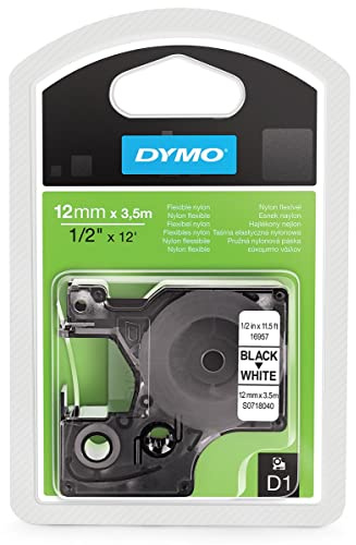 Dymo S0718040 D1 Schriftbandkassette schwarz/weiß, 12 mm x 3,5 m