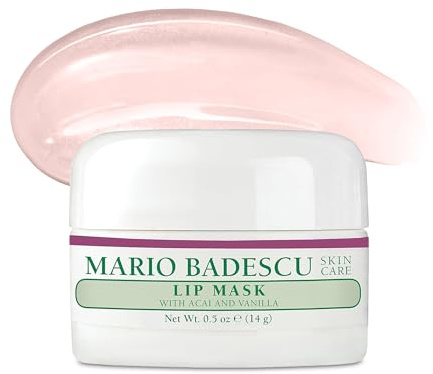 Mario Badescu Lip Mask with Acai and Vanilla for All Skin Types, Overnight Lip Treatment Enriched With Skin Softening Coconut Oil and Hydrating Shea Butter