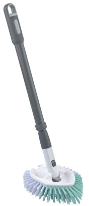 Casabella Tub & Tile Brush - Bathroom Cleaning Brush, Extendable Handle, All-Around Dual Bristles, Bristled Head, Non-Slip Grip
