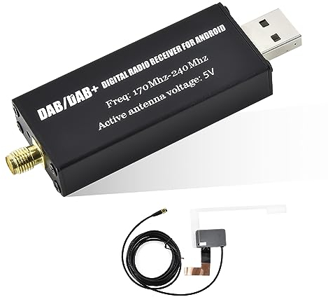 Hikity DAB/DAB+ Adapter USB2.0 Mit Autoscheibenantenne - Digital Signal Radio Dongle für Android Autoradio