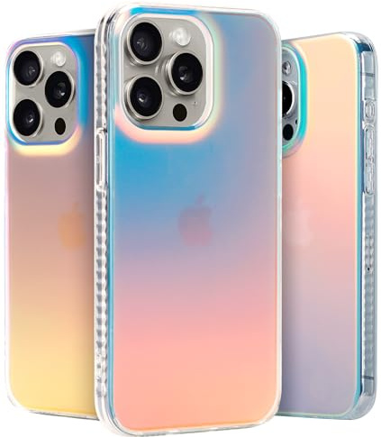 LONLI Hue - für iPhone 15 Pro Max Hülle - Iridescent - [Farbwechsel-Effekt] [Schutz vor 10 ft Fallhöhe] Stoßfeste Abdeckung - Niedlich und Einzigartig für Frauen und Mädchen (2023)