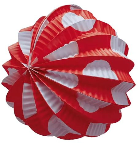 Farolillos Feria Rojos con Lunares Blancos | 22 CM de Diámetro | Pack de 12 farolillos de papel para la Feria | Auténticos Farolillos listos para Usar | Nexum Market