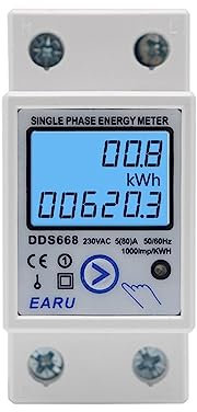 TNGNMGVSJ Din Rail Digital Einphasen-Reset-Null-Messgerät kWh Spannung Strom Stromverbrauch Messgerät Wattmeter Strom 220 V AC(Color:220v)