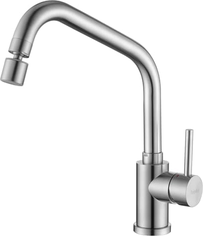 Tondiy Spültischarmatur mit Brause, Wasserhahn Küche Mischbatterie mit 360° drehbar Auslauf, Küchenarmatur Edelstahl Armatur für Spüle, Matt