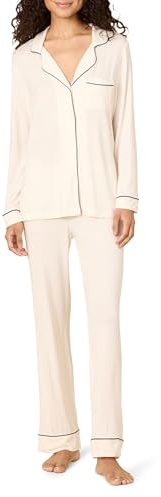Amazon Essentials x Sofia Grainge Pigiama in Modal Elasticizzato con Pantaloni Lunghi e Maniche Lunghe Donna, Avorio, S