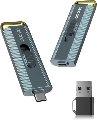 OSCOO 512GB SSD Externo USB-C/A 2100MB/s para iPhone