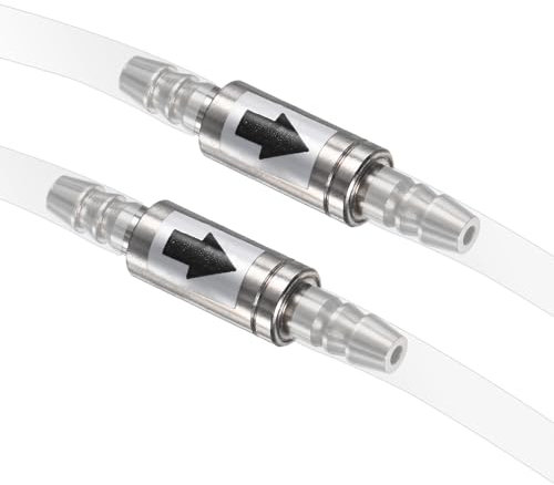 M METERXITY 2-Pack CO2 Check Valve Aquarium, One Way Stainless Steel Check Valve for Aquarium Co2 System Diffuser/High Power Air Pumps/Fish Tank, Non-Return Aquarium Air Valve
