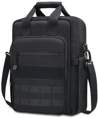 Jetviivid Vertical Messenger Bag for Men, 13-14 Inch Tablet Tactical Shoulder Bag, Cross Body Satchel Bag Briefcase for Work Business Office Travel College Daily, Black
