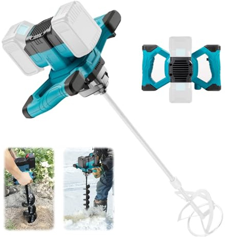 Malaxeur Mortier Compatible Batterie pour Makita 18V, Mélangeur électrique sans fil pour Peinture et Béton Ergonomique Mélangeur électrique à Palette avec 6 Vitesses (sans batterie)