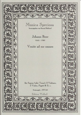 Venite ad me omnes für Sopran (Tenor), 2 Violinen, 3 Violen, Fagott und B.C. Erstausgabe (Partitur und Stimmen)