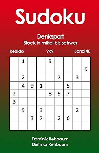 Redido Sudoku Block in mittel bis schwer | Denksport | 9x9 | Band 40