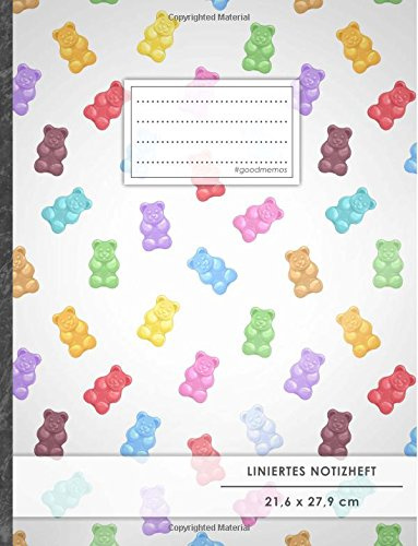 Liniertes Notizbuch • A4-Format, 100+ Seiten, Soft Cover, Register, Mit Rand, „Gummibären“ • Original #GoodMemos Lined Notebook • Perfekt als Tagebuch, Schulheft, Deutschheft, Lineatur 27