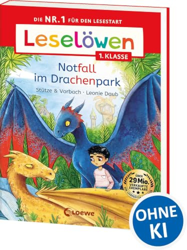 Leselöwen 1. Klasse - Notfall im Drachenpark: Auf ins Leseabenteuer! - Die Nr. 1 für den Lesestart als praktische Broschurausgabe für unterwegs - Erstlesebuch mit Silbenfärbung für Kinder ab 6 Jahren