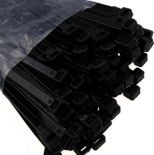 enTie Noir câble Attaches Serre-câble/Collier de Serrage 7.6mm x 500 mm Nylon 66 UL certifié [100 Paquet de] [500mm x 7,5mm]