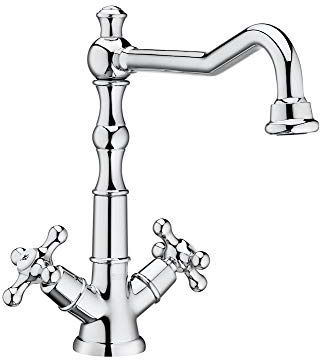 Roca A5A384BC00 Mezclador Bimando Lavabo Caño Alto Carmen, Cromado