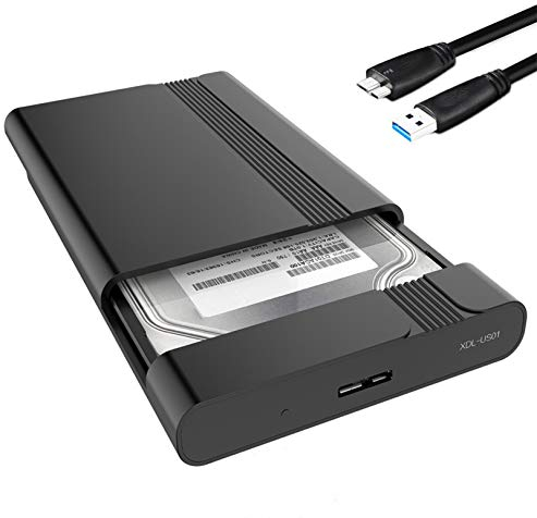 GeekerChip 2.5 inch USB 3.0 HDD SSD Case Esterno per Disco Rigido 7-9.5mm 2.5 SATA I/II/III Hard Disk con USB 3.0 Cavo,Strumento Gratuito Supporto UASP