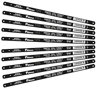 PILANA Lama Seghetto per Sega a Mano Bimetallica per Metallo, 8% Cobalto 24 TPI, 10 Pezzi