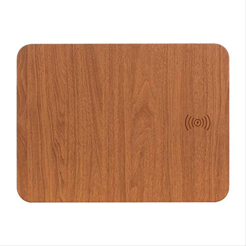 FengFang Chargeur sans Fil Standard Qi, Grain De Bois Carré, Tapis De Souris Multifonctionnel, Base De Chargement sans Fil Universelle pour Téléphone Mobile