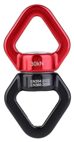 Alomejor 30 KN Swing Swivel Pulley Wheel Kletterrolle Drehvorrichtung Seil Swivel Connector(Rötlich Schwarz)