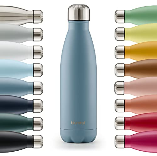 Blumtal Trinkflasche 1000 ml Edelstahl - auslaufsichere Isolierflasche - BPA-freie Trinkflasche kalt & warm - doppelwandige Insulated Bottle - rostbeständige Isolierflasche Dove Grey - Grau-Blau