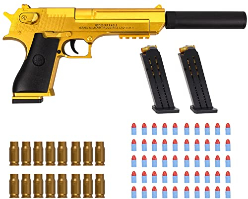 Moocuca Spielzeugpistole für Kinder,Schaumstoff-Blaster mit Schalldämpfer,Pistole Kinder,50 Darts,16-Dart-Clips,für Sichere Spiele