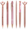 Lot de 6 stylos à bille en or rose pour femme - Stylo à bille rose doré à paillettes - Beau stylo à bille en métal - Fournitures de bureau pour écrire pour le bureau et la maison (rose)