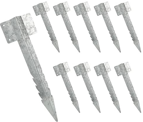 WOPPLXY 10 PCS Railway Sleeper Brackets - 42 CM Sleeper Stakes Heavy Duty Timber Sleeper Brackst and Fixing - 16 Inch Fixing Anchor for Railway, Garden Sleeper